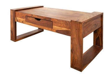 Massief houten salontafel MARKANT 100cm Sheesham met lade, Ophalen of Verzenden, Nieuw