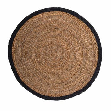 Wanddecoratie zeegras cirkel naturel/zwart Jul, Verzenden, Nieuw