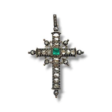 Hanger - 18 karaat Geel goud, Platina - 5.85ct. tw. Diamant