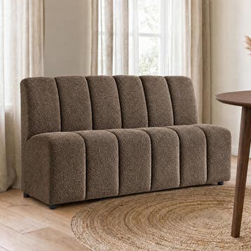 *WOONWINKEL* Eetkamerbank Met Strepen Bruin 160 Cm, Verzenden, Nieuw, Stof