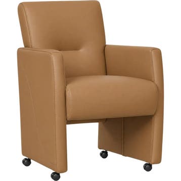 Leren eetkamerstoel Pleasure - Toledo Camel (bruin) - Met, Huis en Inrichting, Eigentijds, Modern, Bruin, Nieuw, Leer