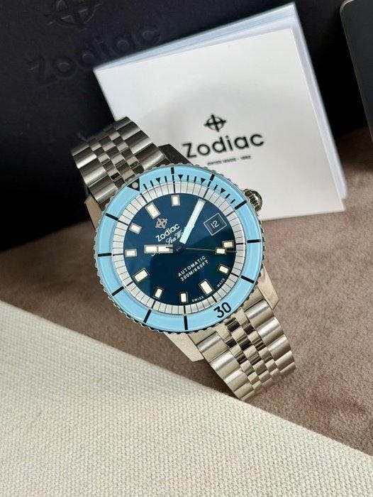 Zodiac - Super Sea Wolf Compression Diver Automatic Date, Sieraden, Tassen en Uiterlijk, Horloges | Heren