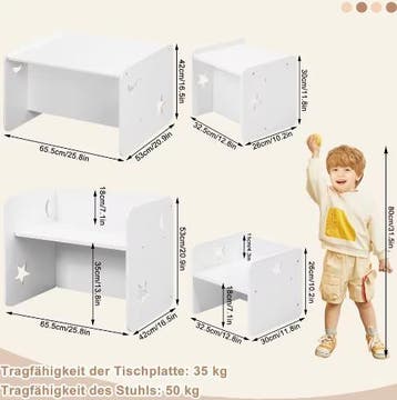 Kindertafel met 2 Stoelen – Multifunctionele Meubelset, Verzenden, Nieuw