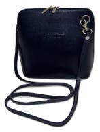 Donkerblauw Vera Pelle Italiaans leren schoudertasje (rits r, Verzenden, Nieuw