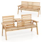 LIVSK Houten Tuinbank met Opklapbare Tafel - Voor 2-3 Person, Tuin en Terras, Kruiwagens, Verzenden, Nieuw