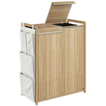 Bamboe Wasmand Met Afneembare Trekkoordzak En Zijopbergvakke, Verzenden, Nieuw
