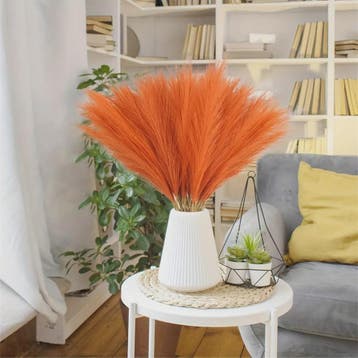 Set van 5, 10 of 20 Oranje Kunst Pampasgras Takken - 55cm Ho, Verzenden, Nieuw