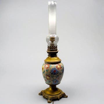 French Antique - Olielamp - Brons, Keramiek, Antiek en Kunst