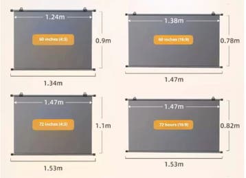 Projectiescherm Wand – Beamer Scherm 84-120 Inch, Verzenden, Nieuw