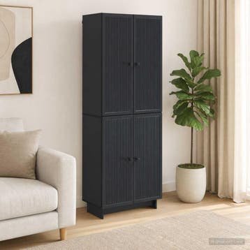 vidaXL Kastenset 2 pcs Zwart 66 x 34,5 x 90 cm Bewerkt hout, Verzenden, Nieuw