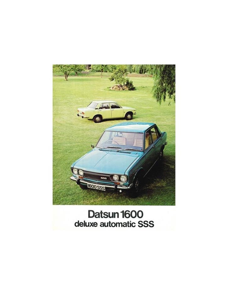 1973 DATSUN 1600 BROCHURE ENGELS, Boeken, Auto's | Folders en Tijdschriften, Nissan
