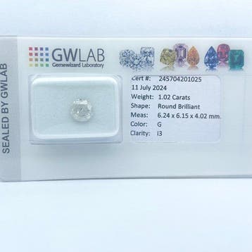 Zonder minimumprijs - 1 pcs Diamant (Natuurlijk) - 1.02 ct -, Sieraden, Tassen en Uiterlijk, Edelstenen, Nieuw