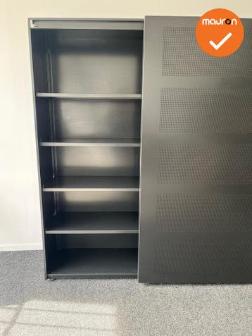 Ahrend schuifdeurkast - akoestisch - 195x160x45cm - Zwart, Werkplek, Ophalen of Verzenden, Gebruikt, Kast