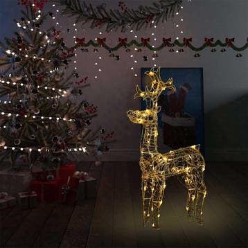 vidaXL Kerstversiering rendier 90 LEDs 60x16x100 cm acryl, Diversen, Kerst, Verzenden, Nieuw
