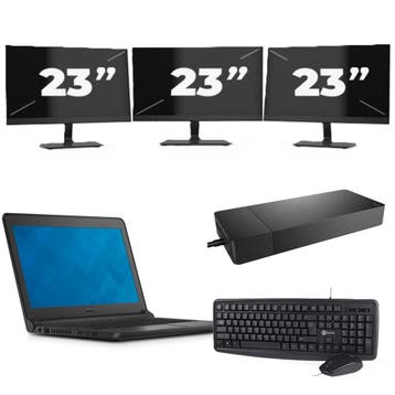 Dell Latitude 3340 -   i3-12e 8GB  - 256GB  + 3x 23 inch, Qwerty, Verzenden, 8 GB, 13 inch