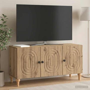 vidaXL TV-kast 99 x 34,5 x 50 cm Artisanaal eiken Bewerkt, Minder dan 50 cm, Verzenden, Nieuw, Minder dan 100 cm