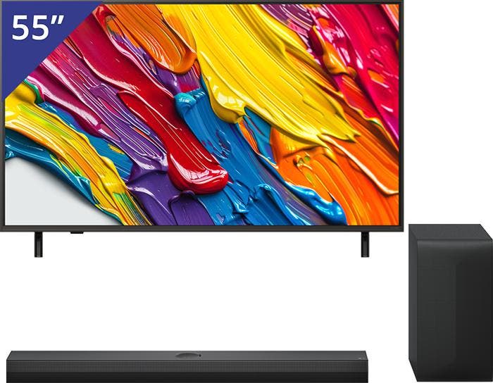 LG 55 inch QNED TV + LG Soundbar met Subwoofer, Audio, Tv en Foto, Soundbars, Nieuw