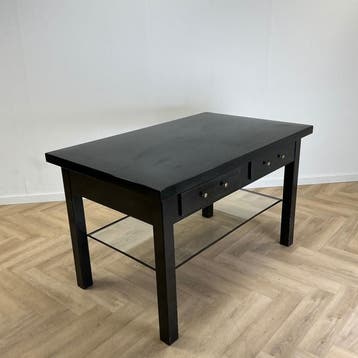 balie / tafel (hxbxd) 100x163x103 cm 2 lades + glasplaat,, Ophalen of Verzenden, Gebruikt, Bureau