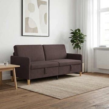 vidaXL Bank met opslag Donkerbruin 192 x 78 x 87 cm, Verzenden, Nieuw, Kunststof, Minder dan 150 cm