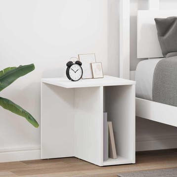 vidaXL Bijzettafel 2 st Wit 37 x 32 x 40 cm Bewerkt hout, Verzenden, Nieuw, Minder dan 45 cm