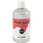 Tempera Verf Metallic , zilver, 300 ml/ 1 doos, Nieuw