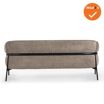 Luxe Designbank - Beige - 2-zits + armleuningen, Werkplek, Ophalen of Verzenden, Gebruikt, Overige typen