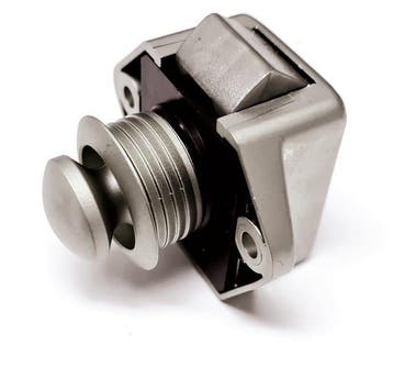 Drukslot (pushlock) klein zilver dubbelwerkend, Ophalen of Verzenden, Nieuw