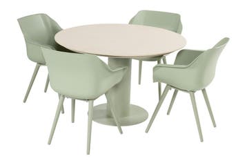 Hartman Sophie/Girona ronde tuinset voor 4 personen 120 cm., Tuin en Terras, Tuinsets en Loungesets, Verzenden, Nieuw, Kunststof