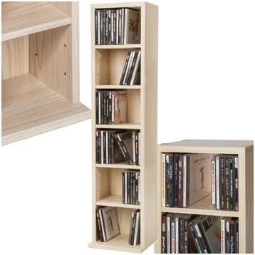 CD mediakast met 6 vakken 90x21x20cm - beuken, Huis en Inrichting, Woonaccessoires | Cd- en Dvd-rekken, Verzenden, Nieuw