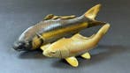Koper - Hzan () - Vintage Japanse bronzen karperparen