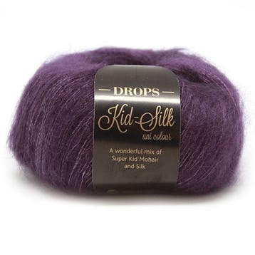 DROPS Kid-Silk Uni Colour - 16 donkerpaars - Mohair Garen, Ophalen of Verzenden, Nieuw