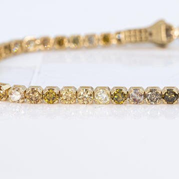 Armband - 14 karaat Geel goud - 6.40ct. tw. Diamant, Nieuw