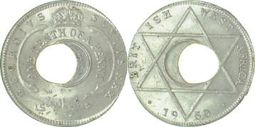 1/10 Penny Britische Westafrika Fehlpraegung 0,1 Penny 19..., Verzenden