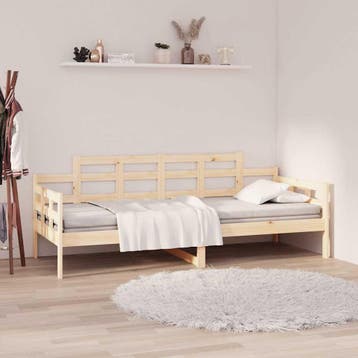 vidaXL Slaapbank massief grenenhout 80x200 cm, Eenpersoons, Bruin, Verzenden, Nieuw