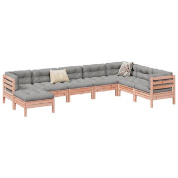 vidaXL 8-delige Loungeset met kussens massief douglas, Verzenden, Nieuw, Loungeset