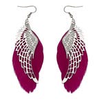 Fako Bijoux - Oorbellen - Veren Met Vleugels - Rood, Verzenden, Nieuw