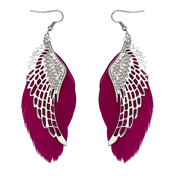 Fako Bijoux - Oorbellen - Veren Met Vleugels - Rood, Sieraden, Tassen en Uiterlijk, Oorbellen, Verzenden
