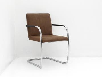 Vergaderstoel Thonet S60 V - grjis bruin gemêleerd - slede, Werkplek, Ophalen of Verzenden, Gebruikt, Overige typen