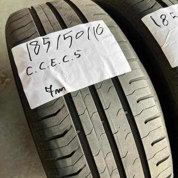 2 x Continental EcoContact 5 185-50-16 Zomerbanden 7mm, Gebruikt, 16 inch, Band(en), Personenwagen