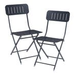 Klapstoel Sande set van 2 tuinstoelen 84,5x42x50 cm zwart [e, Verzenden, Nieuw