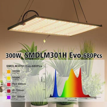 300W Full Spectrum LED Groeilamp met UV/Rood Licht - Dimbare, Verzenden, Nieuw
