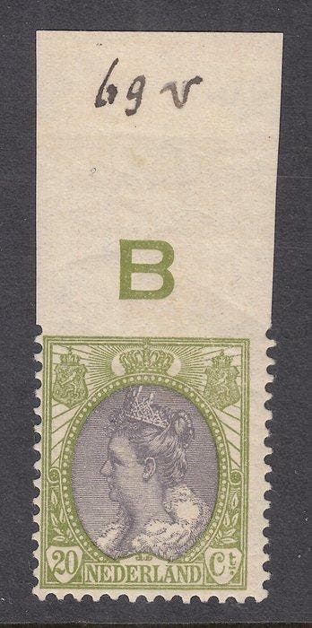Nederland 1908 - Koningin Wilhelmina Bontkraag, bovenzijde, Gestempeld