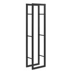 [en.casa] Brandhout rek houtopslag Täby 40x25x150 cm zwart, Tuin en Terras, Haardhout, Verzenden