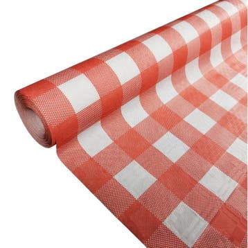 Papieren Tafelkleed Rood/Wit Geblokt (1,19x8m), Ophalen of Verzenden, Nieuw