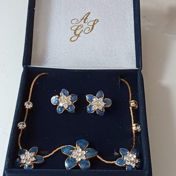 Themacollectie - Vintage set mode-sieraden - AGS Blue Enamel