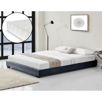 Modern bedframe stof met matras 180x200 donkergrijs, Huis en Inrichting, Slaapkamer | Bedden, Verzenden, Nieuw