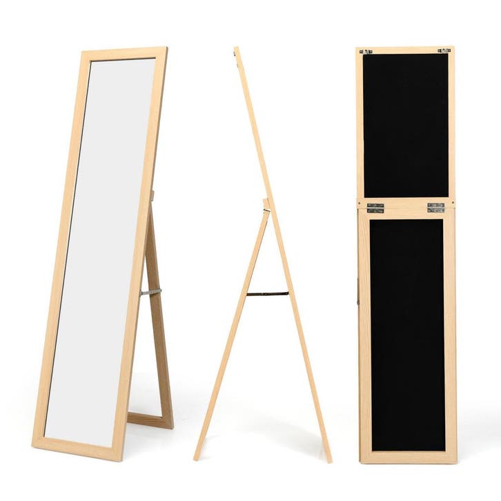 LIVSK Passpiegel en Wandspiegel met MDF-frame - Inklapbaar e, Huis en Inrichting, Woonaccessoires | Lijsten, Nieuw, Verzenden