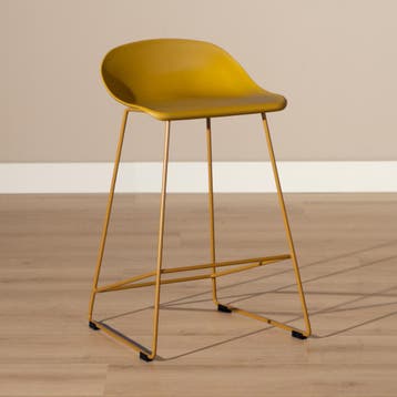 50% Korting: Scandinavische Barkruk Ellen geel 66cm, Huis en Inrichting, Barkrukken, Ophalen, Zo goed als nieuw