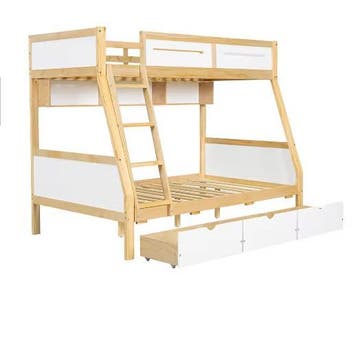 Kinderstapelbed met 3 Lades en Trap – 90x200 en 120x200 cm, Verzenden, Nieuw