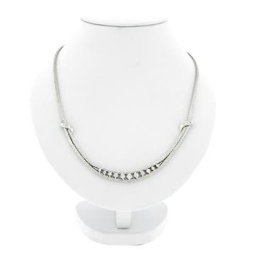 Witgouden ketting met diamanten, Sieraden, Tassen en Uiterlijk, Gebruikt, Ophalen of Verzenden, Met edelsteen, Goud